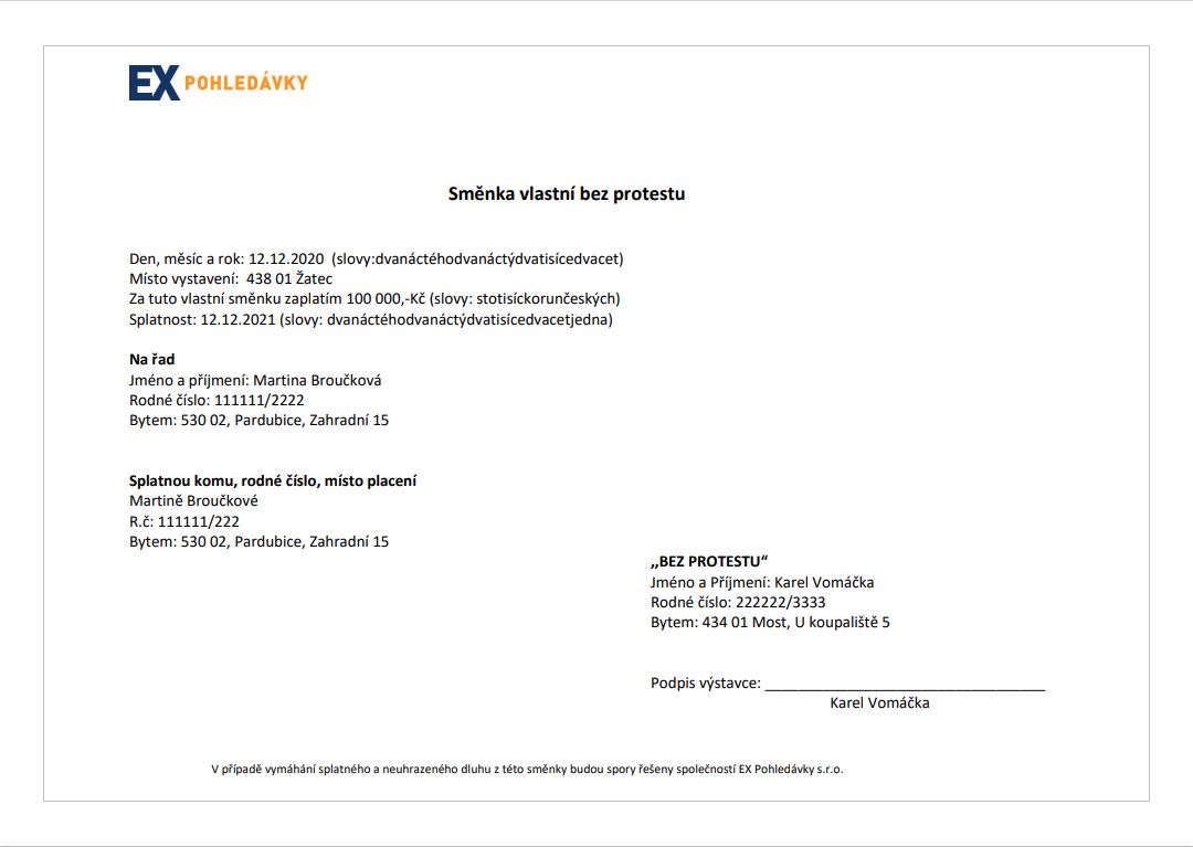 Směnka bez protestu